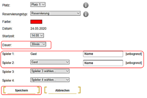 Reservierungsdetails